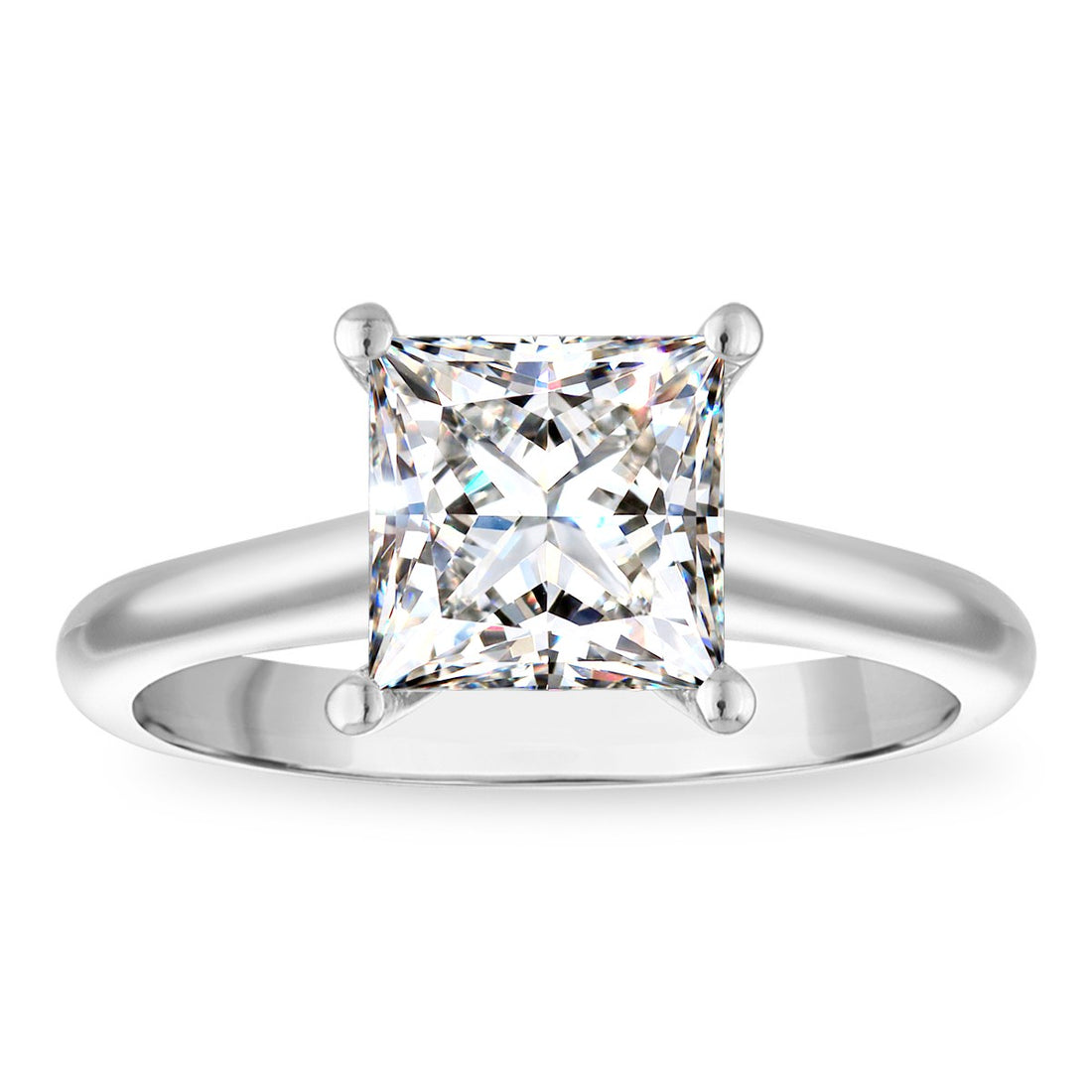 4ct 8X Certified Lab Grown Diamond Solitaire Engagement Ring
