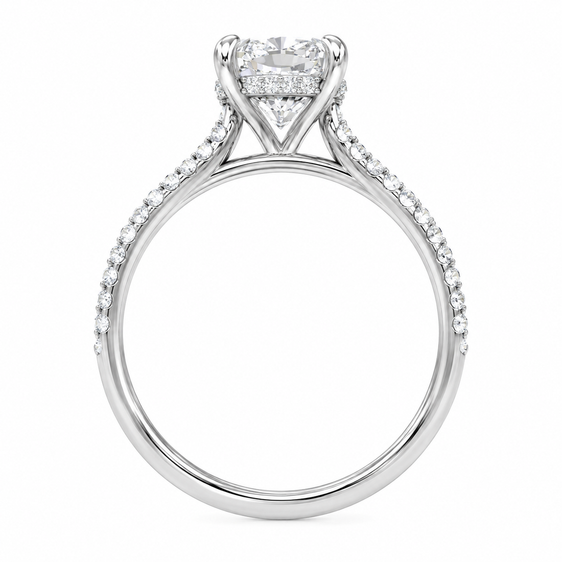 3-3/8ctw Certified Lab Grown Diamond Hidden Halo Engagement Ring