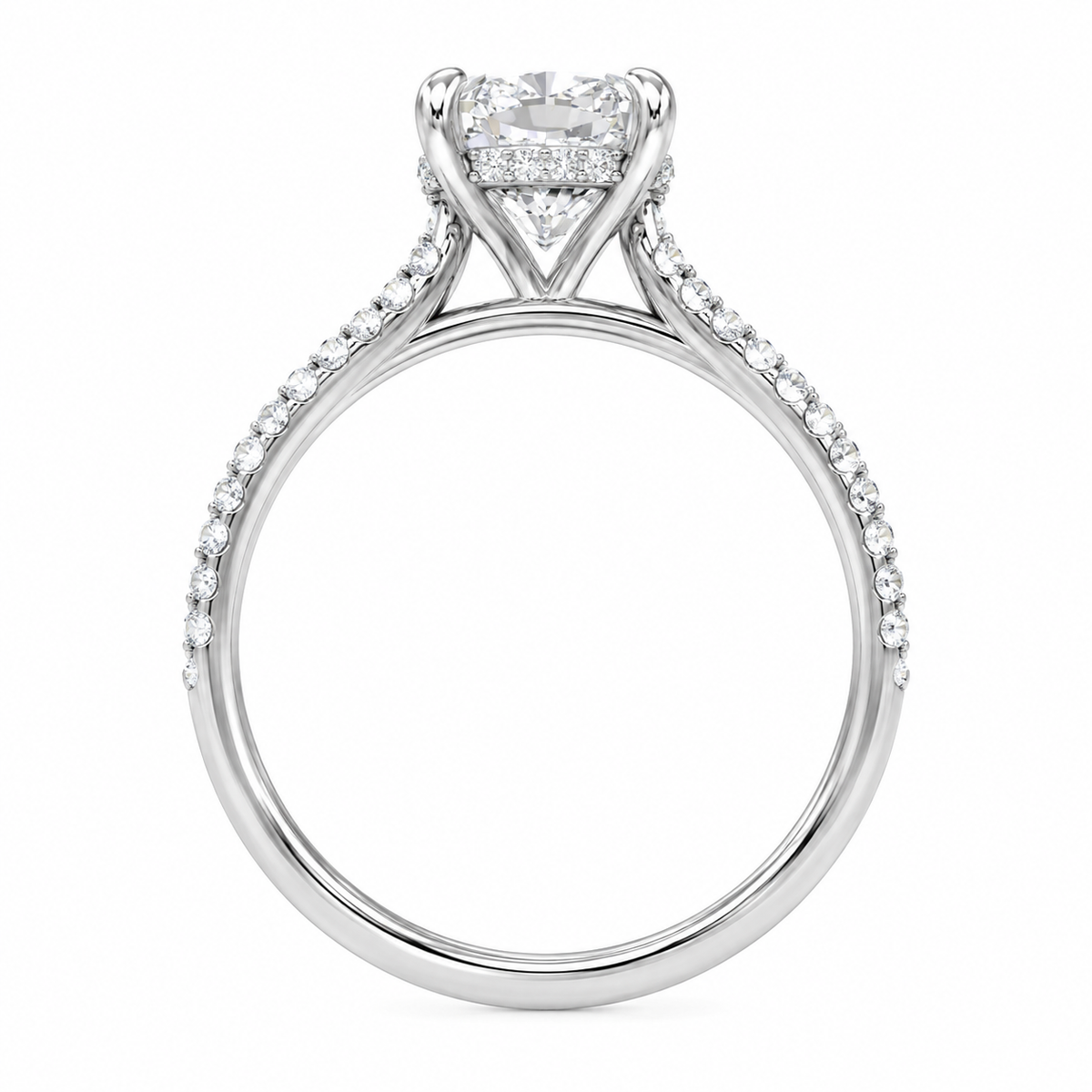 3-3/8ctw Certified Lab Grown Diamond Hidden Halo Engagement Ring