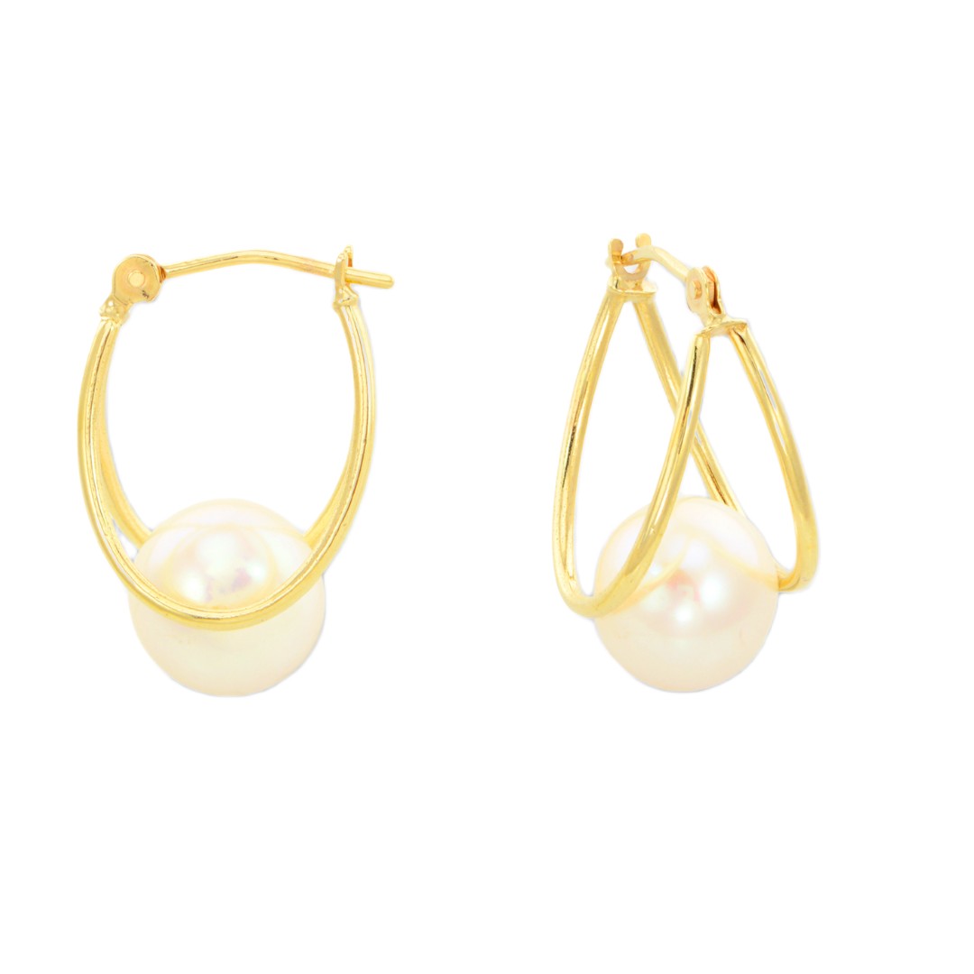 Pearl Hoop Earrings
