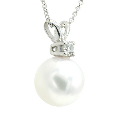 Diamond Akoya Pearl Pendant 8-9mm