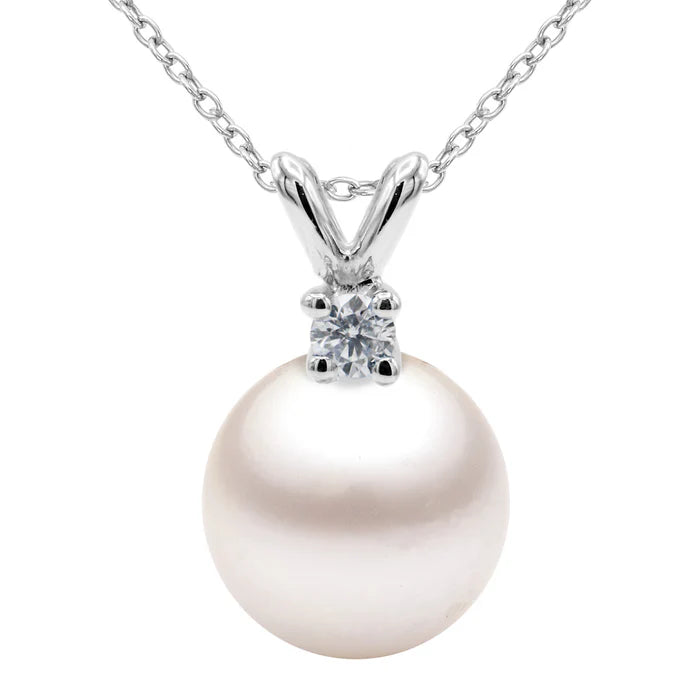 Diamond Akoya Pearl Pendant 8-9mm