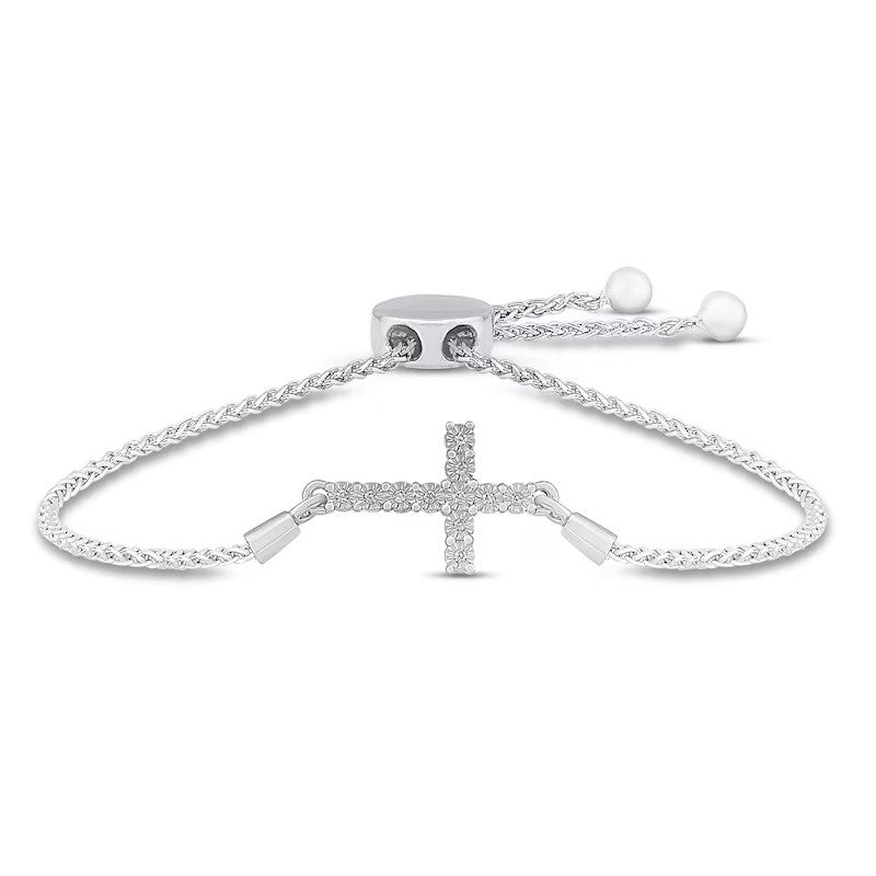 .05ctw Diamond Cross Bolo Bracelet