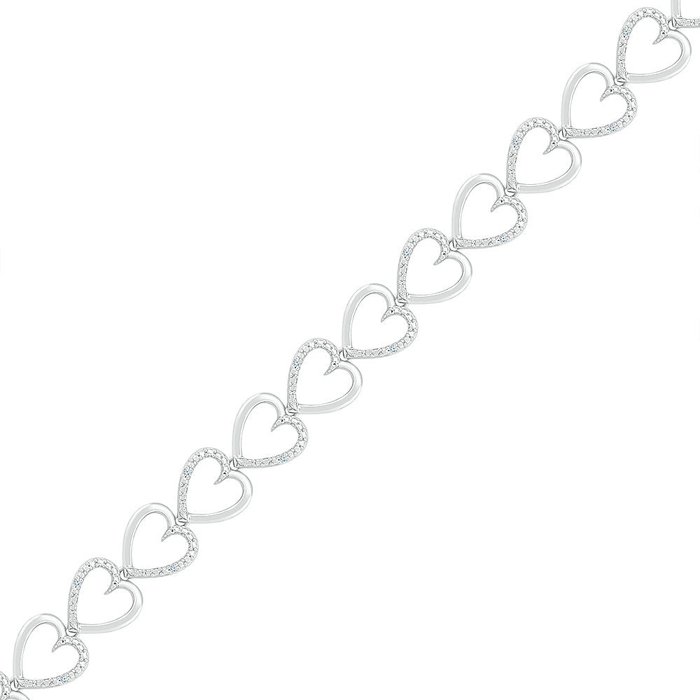 .05ctw Diamond Hearts Bracelet