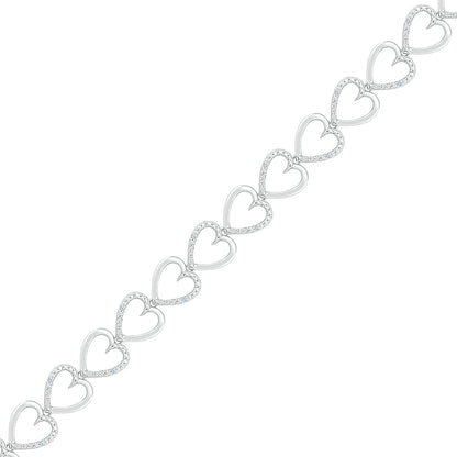 .05ctw Diamond Hearts Bracelet