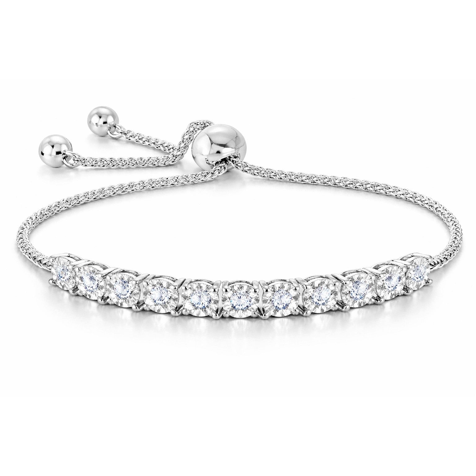 .10ctw Diamond Illusion Bolo Bracelet