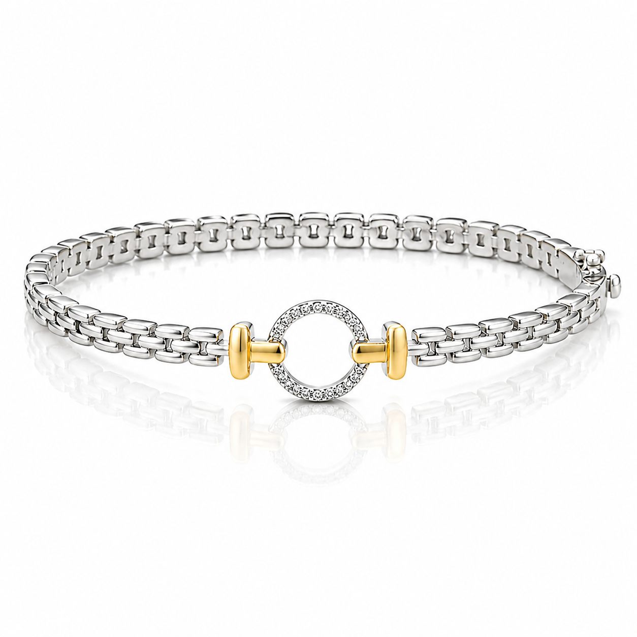 Diamond Circle Two-Tone Bracelet