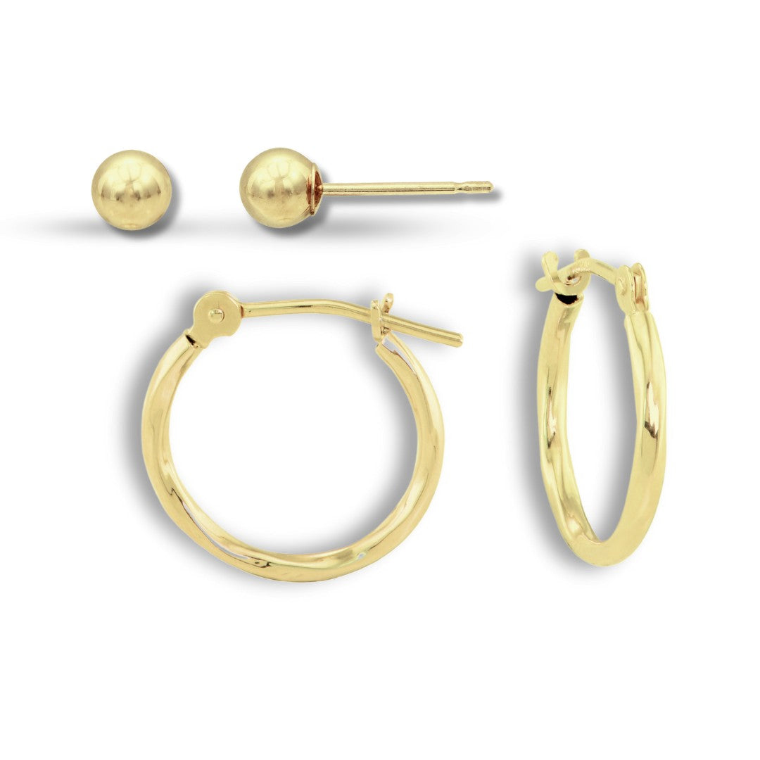 Stud and Hoop Earrings Set
