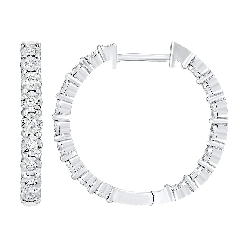 1/4ctw Diamond Hoop Earrings