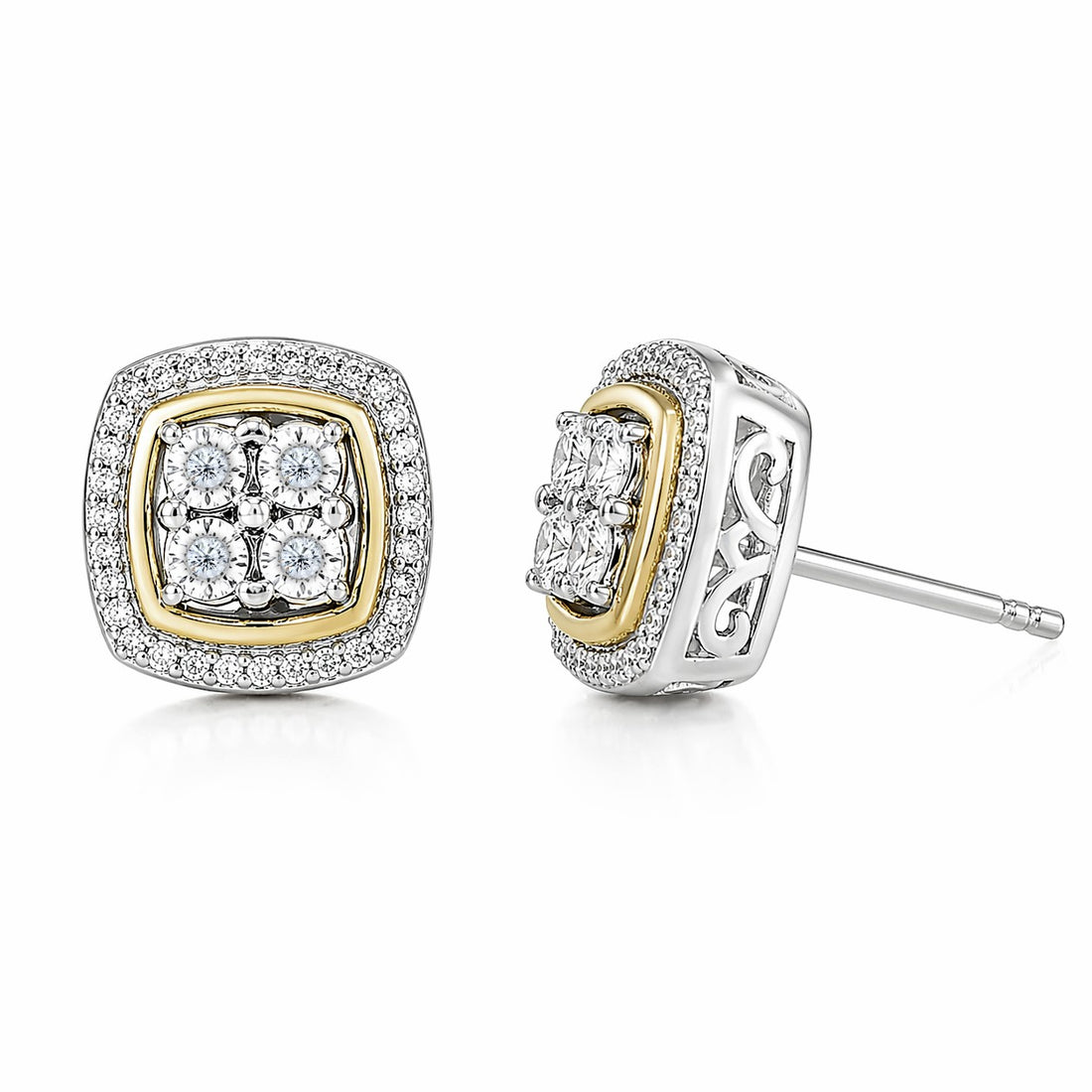 .01ctw Diamond Cluster Earrings