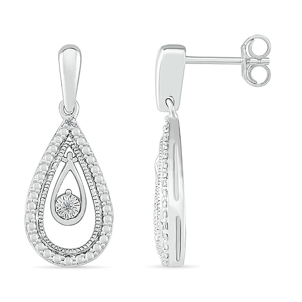 .01ctw Diamond Pear Shape Stud Earrings