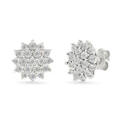 .16ctw Diamond Cluster Earrings
