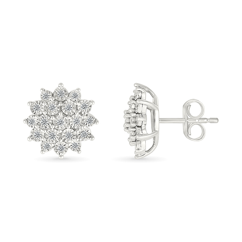 .16ctw Diamond Cluster Earrings