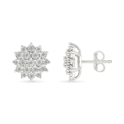 .16ctw Diamond Cluster Earrings