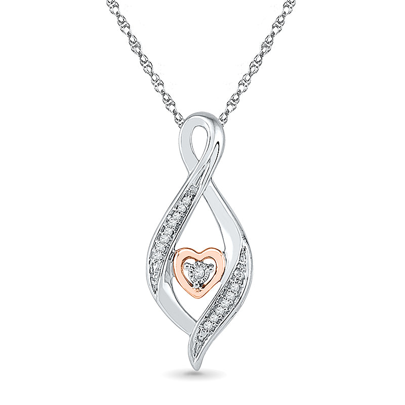 .03ctw Diamond Infinity Heart Pendant