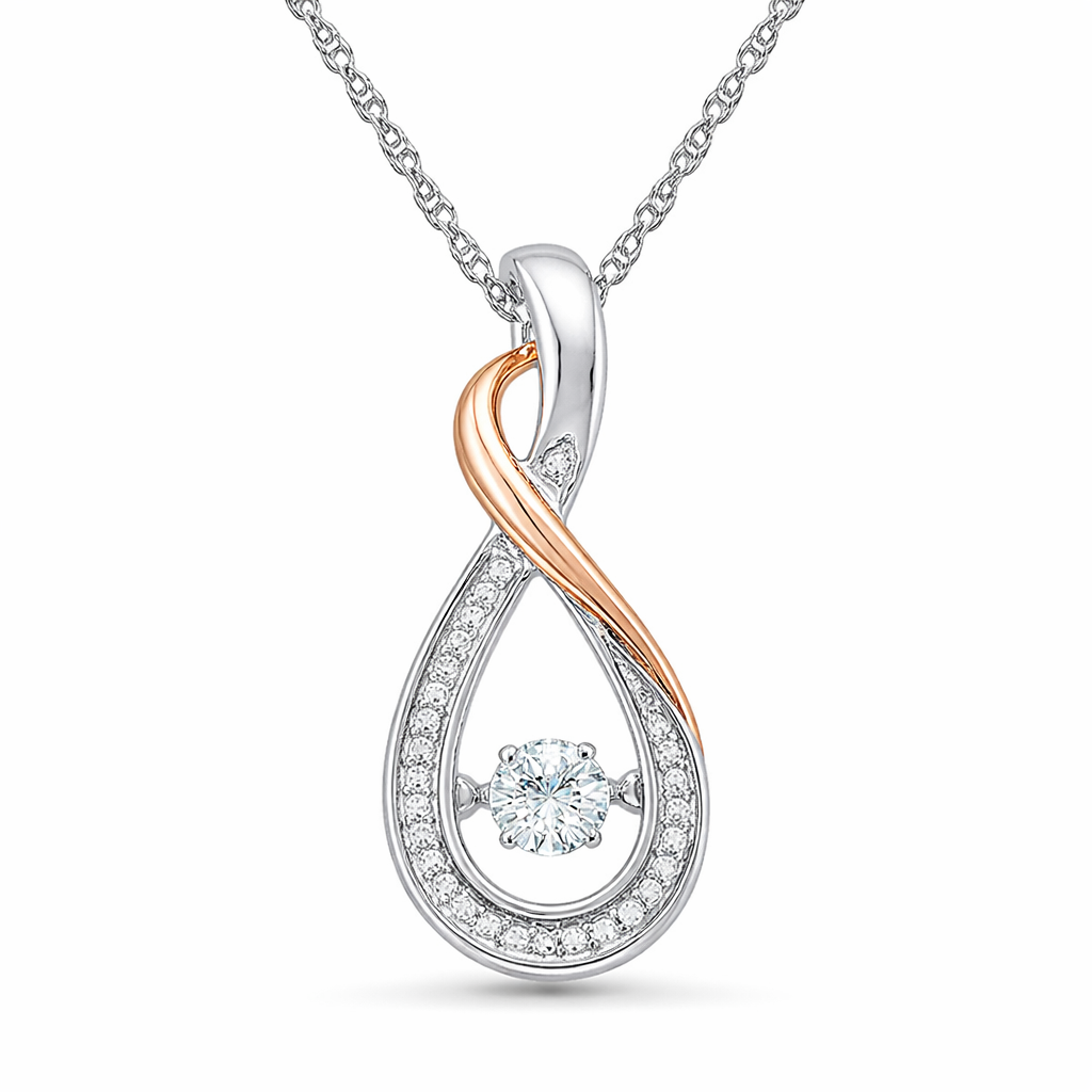 .01ct Dancing Diamond Heartbeat Pendant