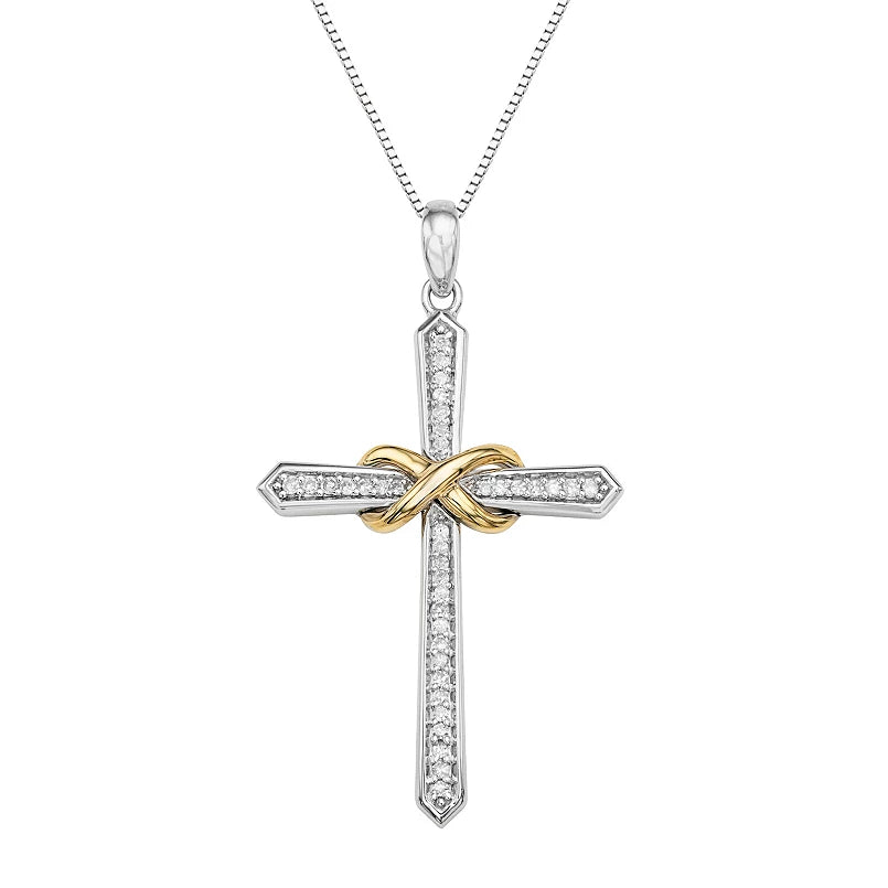 .14ctw Diamond Infinity Cross Pendant