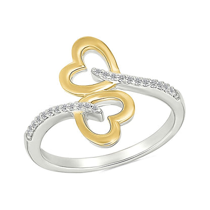 .10ctw Diamond Double Heart Ring