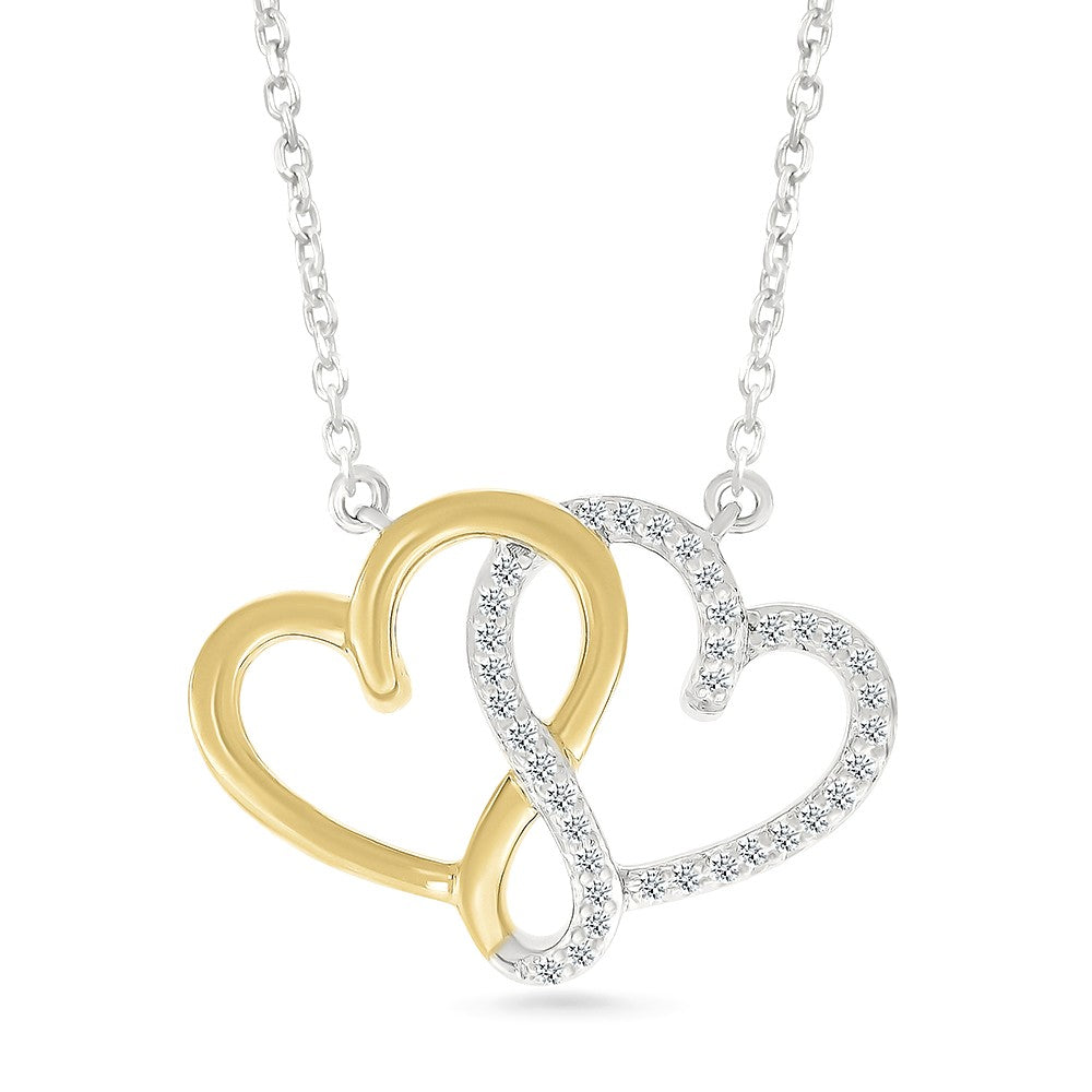 .13ctw Double Heart Diamond Necklace