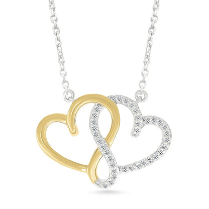 .13ctw Double Heart Diamond Necklace