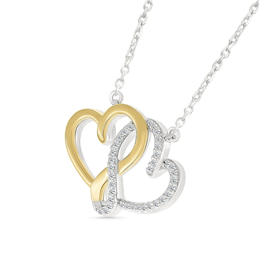 .13ctw Double Heart Diamond Necklace