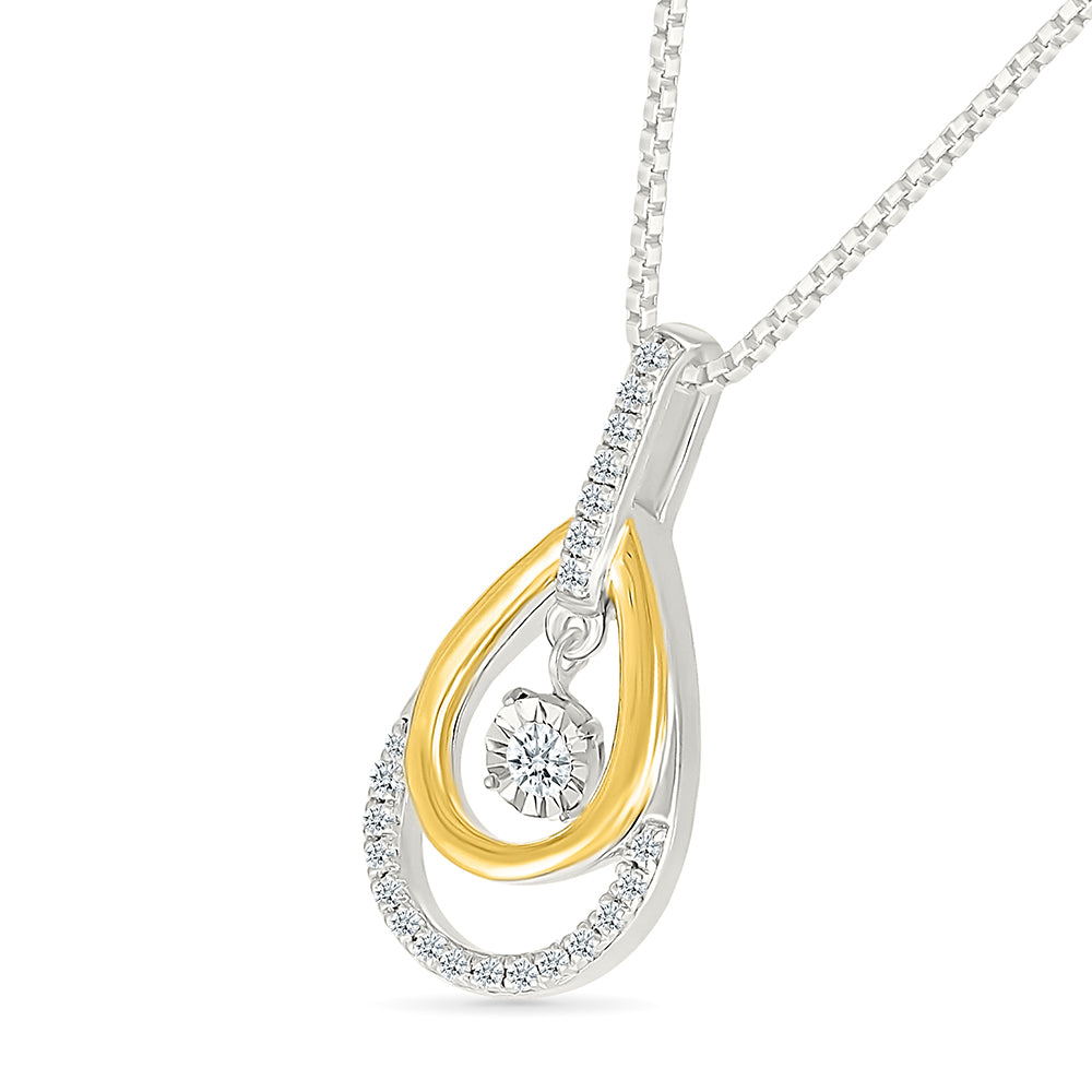 .13ctw Diamond Pear Shape Heartbeat Pendant
