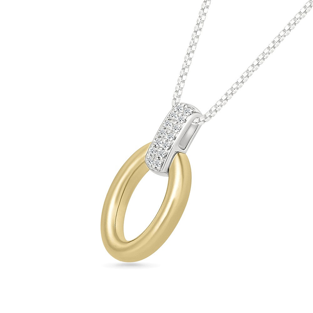 .06ctw Diamond Open Oval Pendant