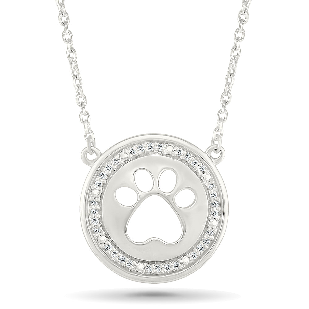 .05ctw Diamond Paw Necklace