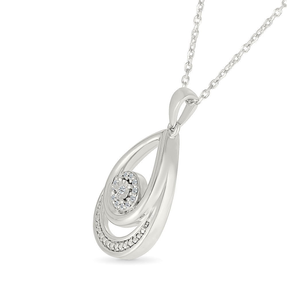 .05ctw Diamond Cluster Pendant