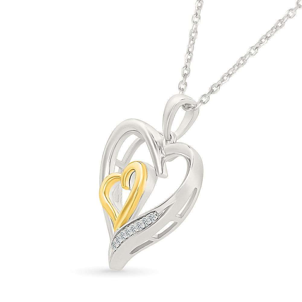 Diamond Double Heart Necklace