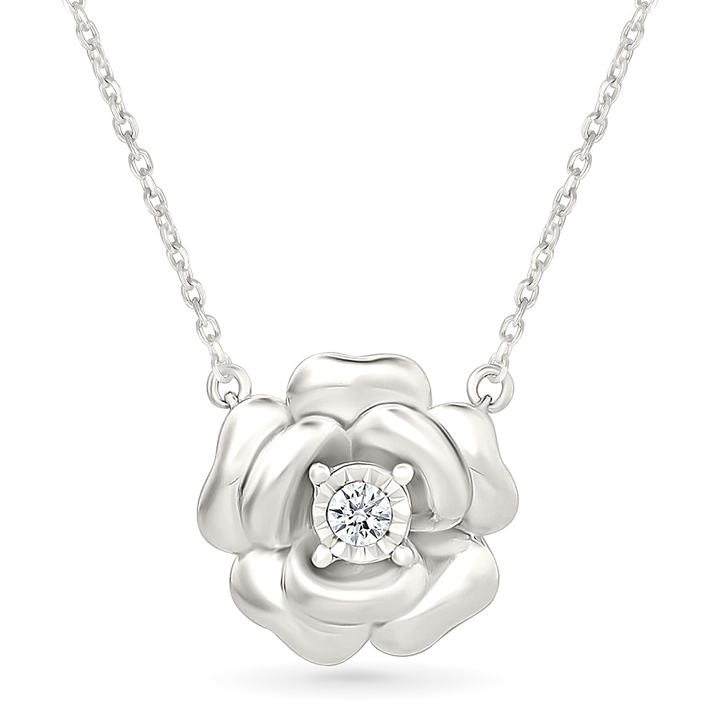 .05ctw Diamond Rose Necklace