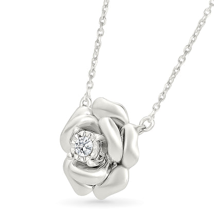 .05ctw Diamond Rose Necklace