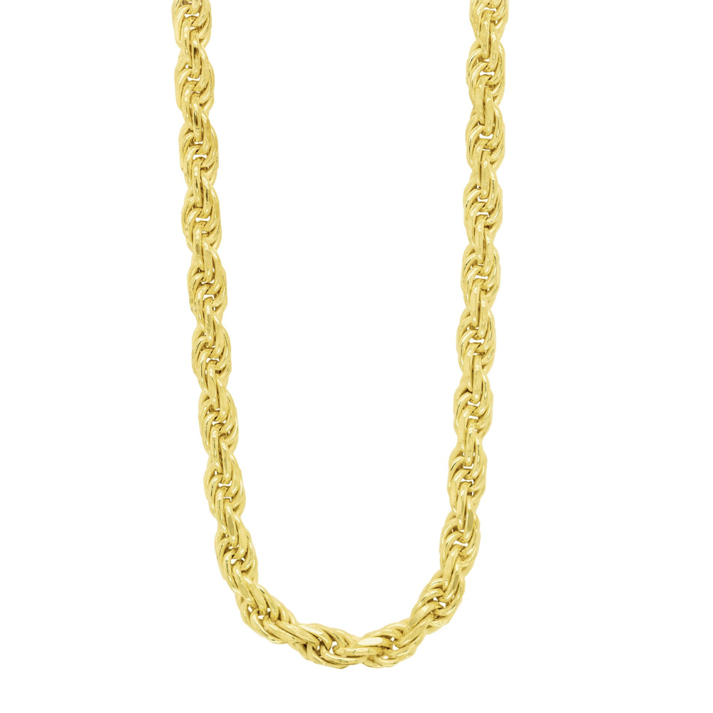 24" 3.25mm Diamond Cut Rope Chain Necklace