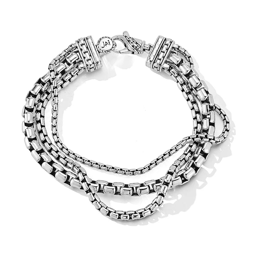 Jai Three Strand Box Chain Bracelet