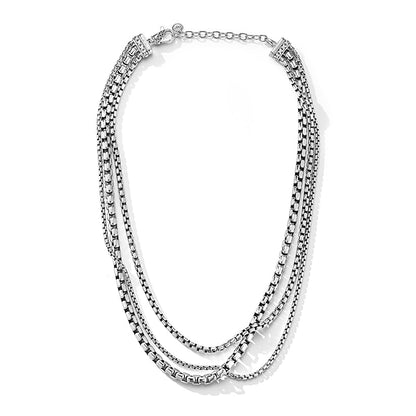 Jai Three Stand Box Chain Necklace
