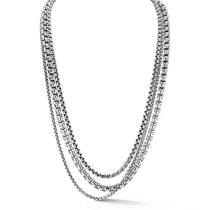 Jai Three Stand Box Chain Necklace
