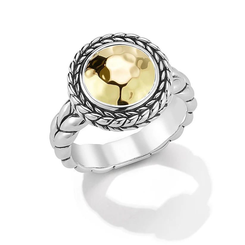 Jai Hammered Disk Ring