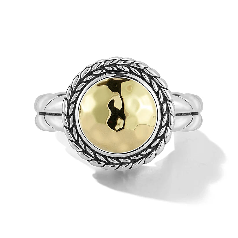 Jai Hammered Disk Ring