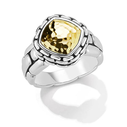Jai Hammered Disk Ring