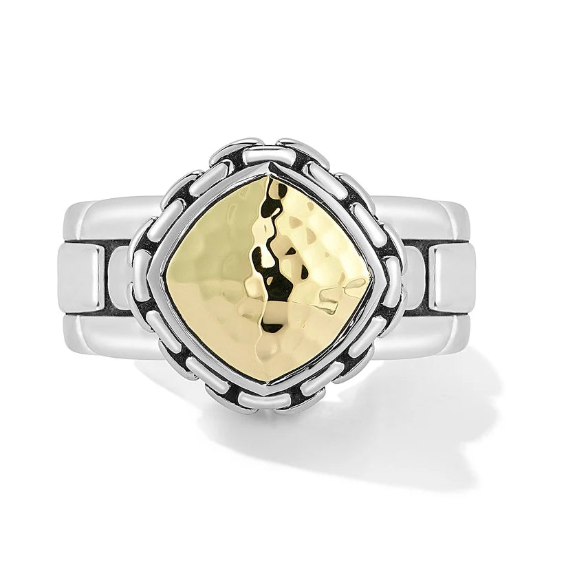 Jai Hammered Disk Ring