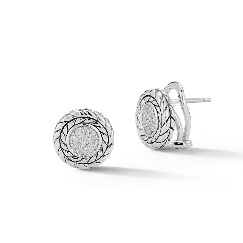 Jai Diamond Disk Stud Earrings