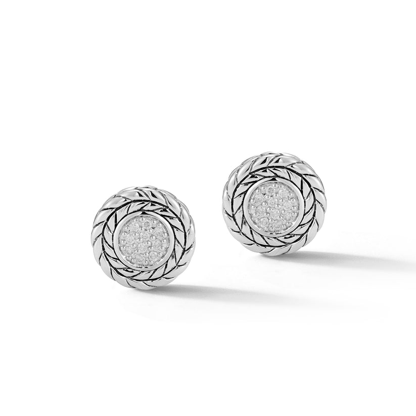 Jai Diamond Disk Stud Earrings