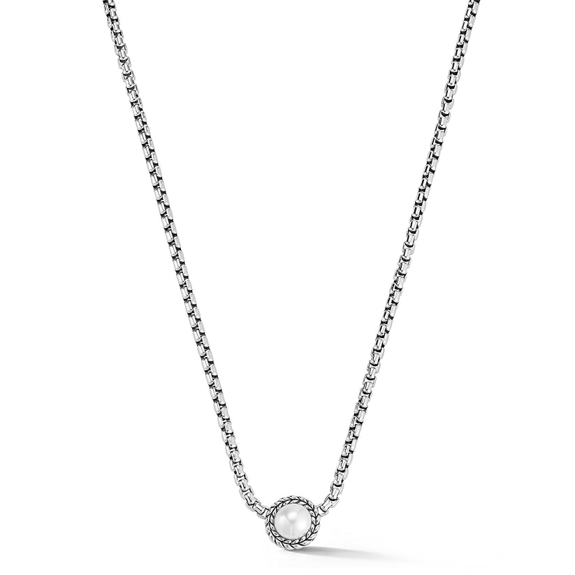 Jai 3.7mm Box Chain Pearl Necklace