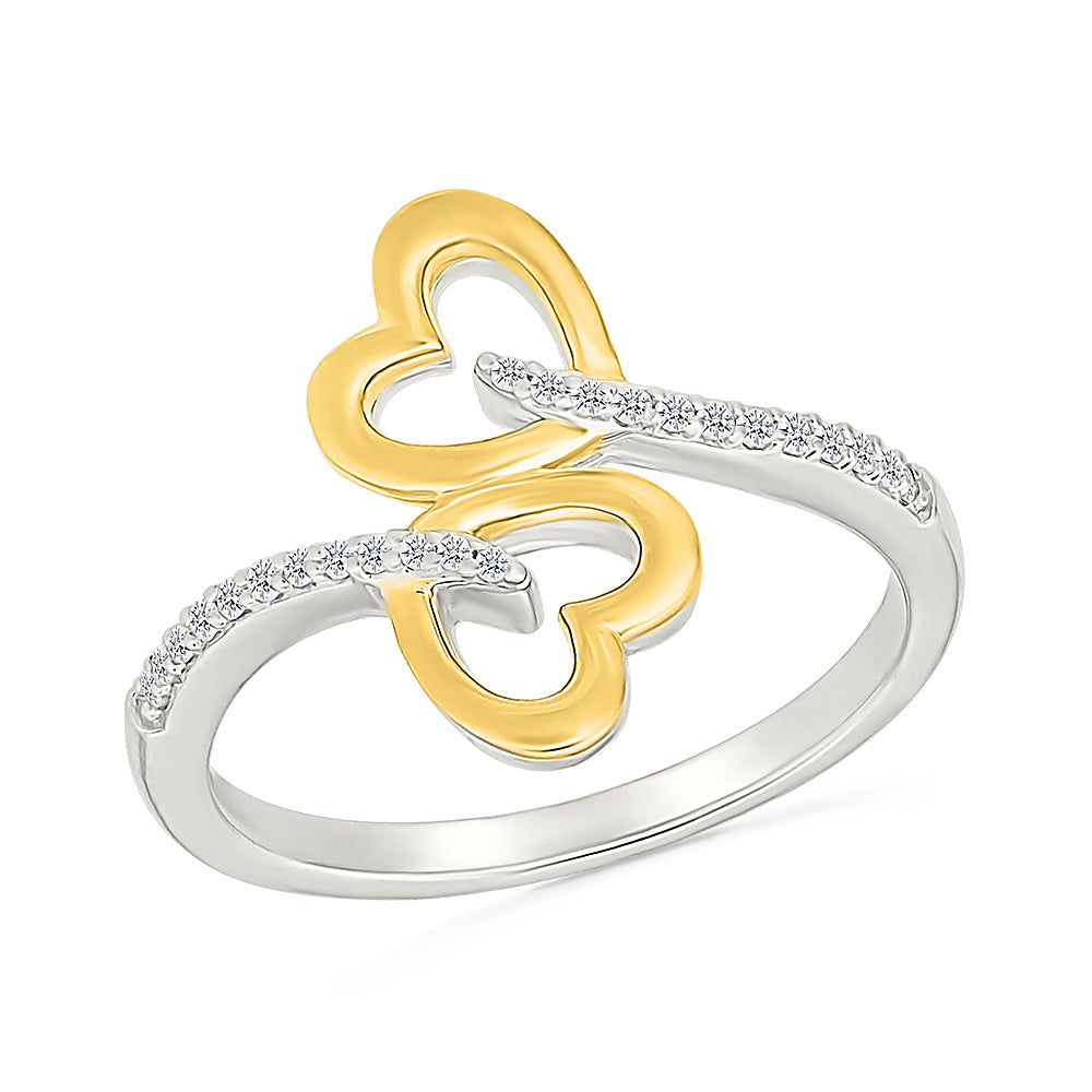.10ctw Diamond Double Heart Ring