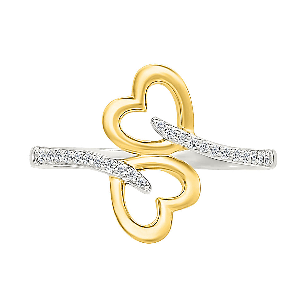 .10ctw Diamond Double Heart Ring
