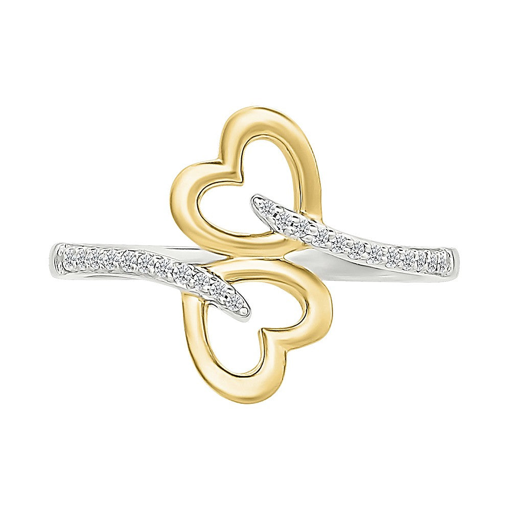 .10ctw Diamond Double Heart Ring