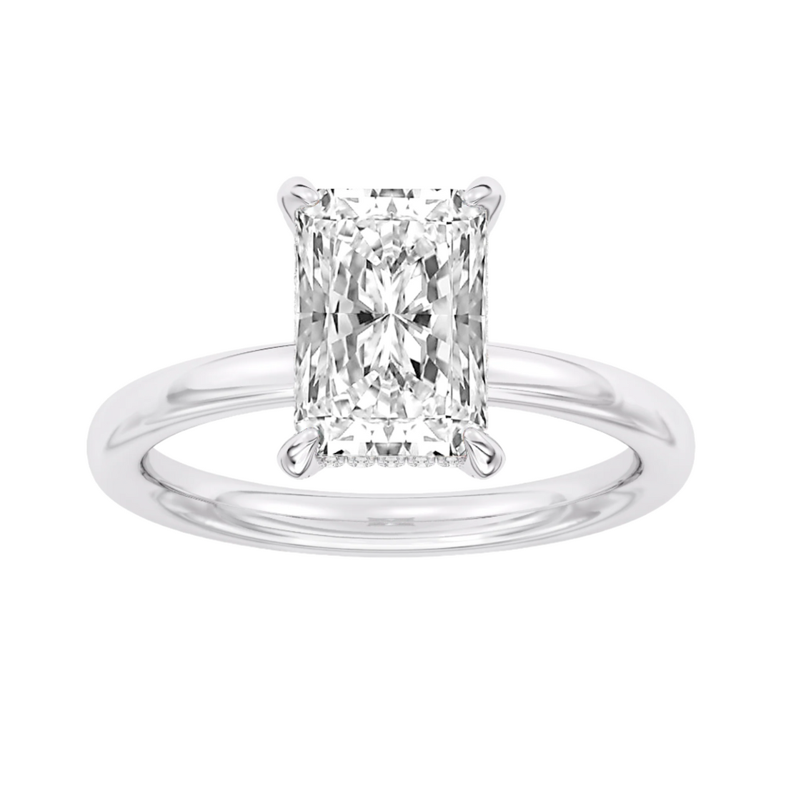 2.69ctw Certified Lab Grown Diamond Hidden Halo Engagement Ring