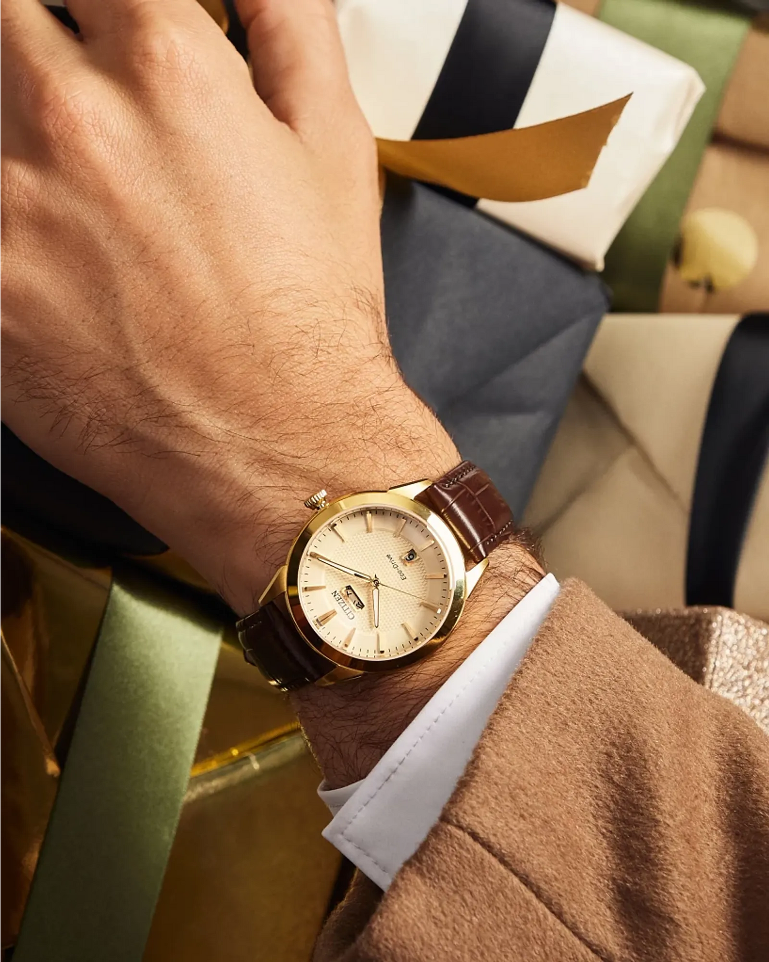 Mens Citizen Eco-Drive Corso Champagne Dial Watch-AW0092-07Q Ash Brown/Champagne | Boscov's Mens Citizen Eco-Drive Corso Champagne Dial Watch-AW0092-07Q Ash Brown/Champagne | Boscov's