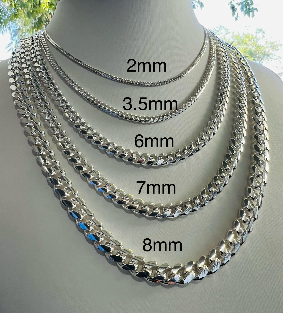 22" 8mm Cuban Chain
