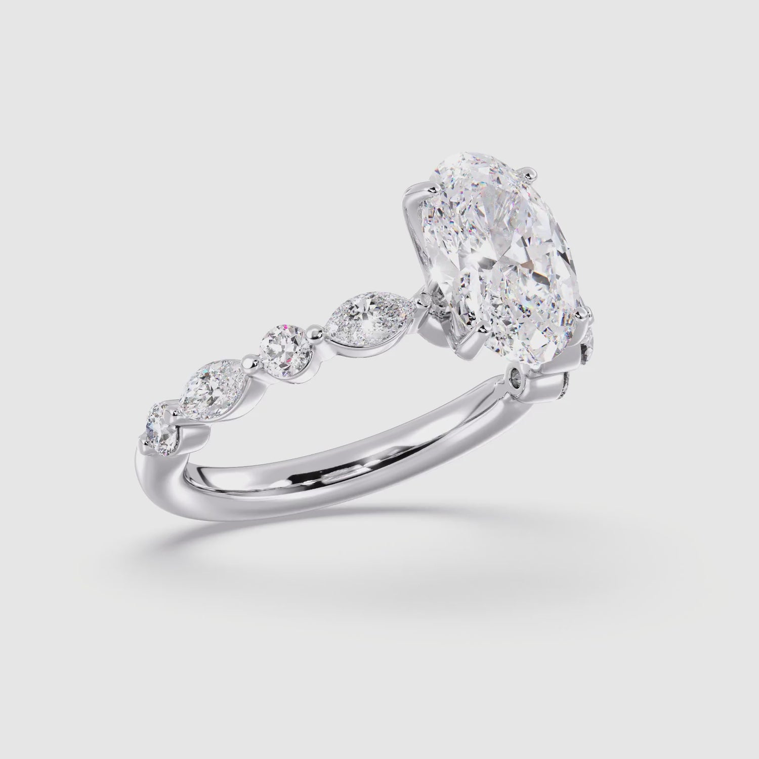 3.36ctw Certified Lab Grown Diamond Engagement Ring